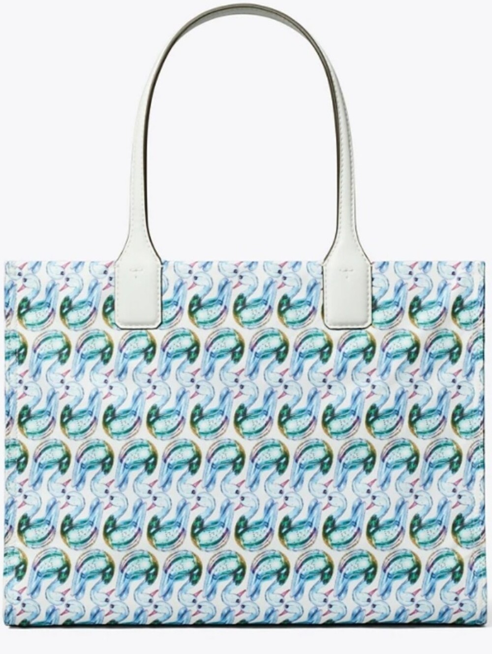 Tory Burch Small Ella Blue & White Swan Tote NWT - Picture 2 of 9
